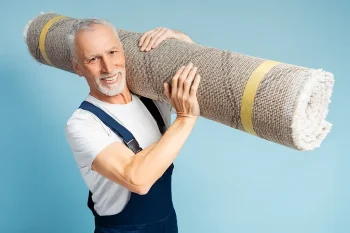 Comparison of correct and incorrect carpet installation in an Austin home