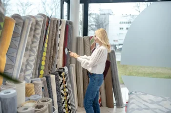 South Austin's New Homes Demand Quality: Best Carpets to Add Value - Woman picking carpets at a store